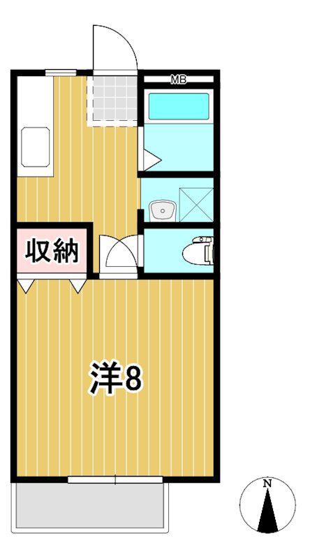 サンビレッジ本宮B(1K/1階)の間取り写真