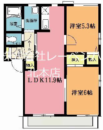 ガーデンプラザ D棟(2LDK/1階)の間取り写真