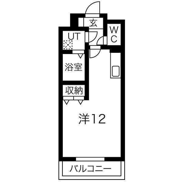 グランフォレストH(ワンルーム/2階)の間取り写真