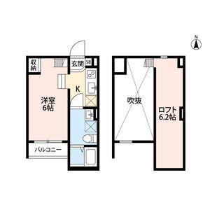 LAZWARD HIGASHIOSAKAラズ(1K/1階)の間取り写真