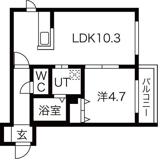 FONS発寒南(1LDK/2階)の間取り写真