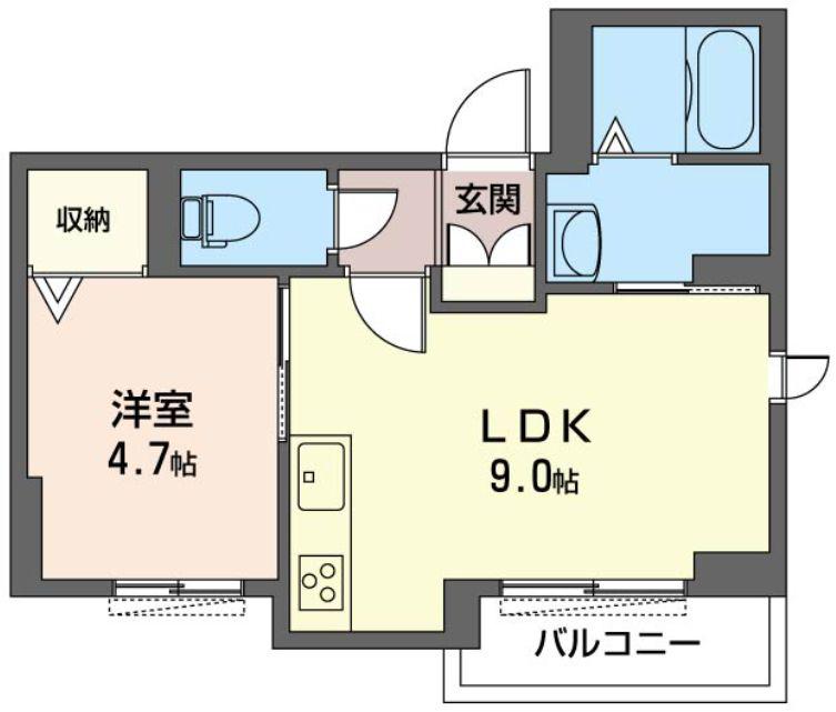 グレイス海神II(1LDK/2階)の間取り写真