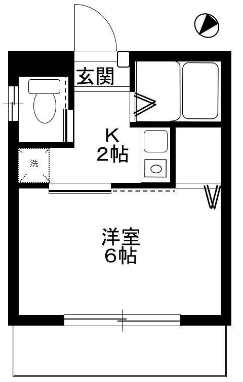 ハイムアルカディア(1K/1階)の間取り写真