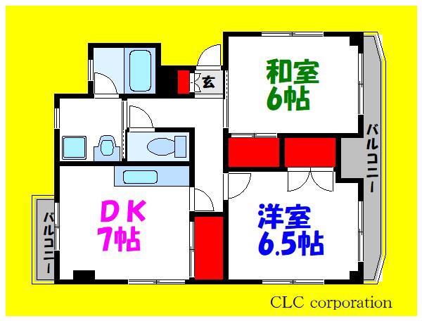 ルシオール塩焼(2DK/2階)の間取り写真