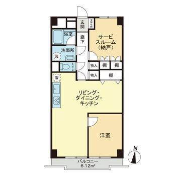 ゾンネンハイム北砂(1SLDK/8階)の間取り写真