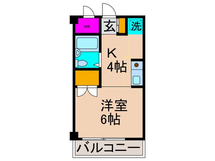 マロンTKビル(1K/4階)の間取り写真