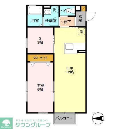 アサミエレガンス(1SLDK/2階)の間取り写真