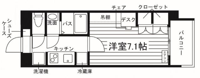 RJRプレシア九大前2(1K/5階)の間取り写真