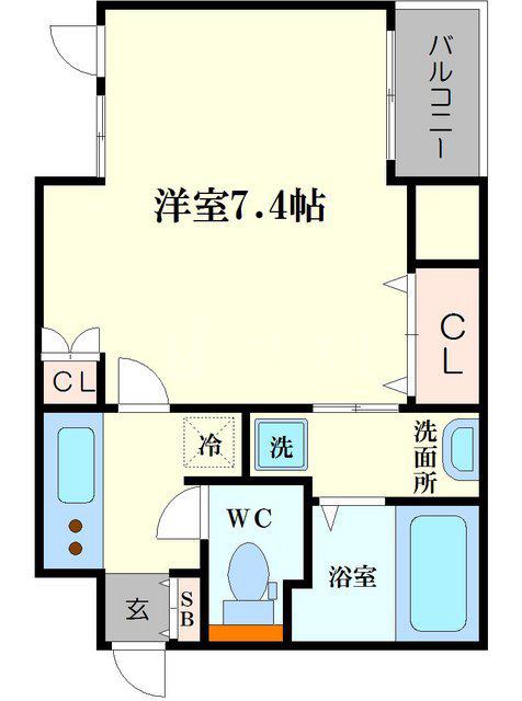 アクティ北浜(1K/6階)の間取り写真