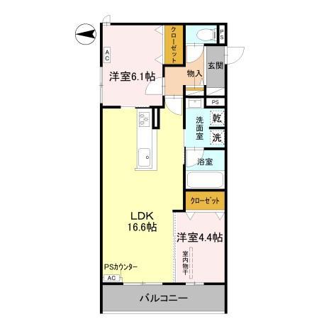TORISIA千里丘III(2LDK/2階)の間取り写真