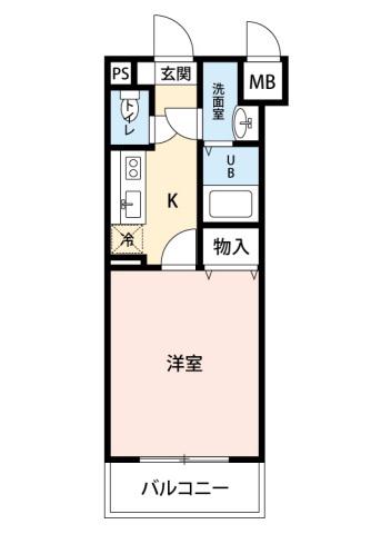 ヴィランス大塚I(1K/1階)の間取り写真