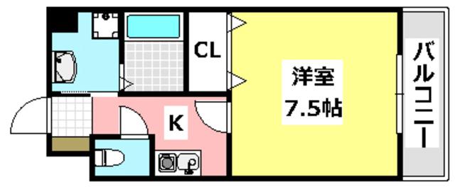 エルカーサ正雀I(1K/3階)の間取り写真