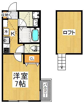 ビジュードゥー大倉山(1K/1階)の間取り写真