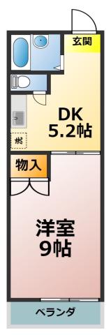 サンシティ森(1DK/1階)の間取り写真