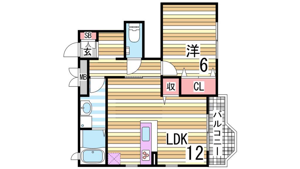 フリーデンハオス(1LDK/1階)の間取り写真