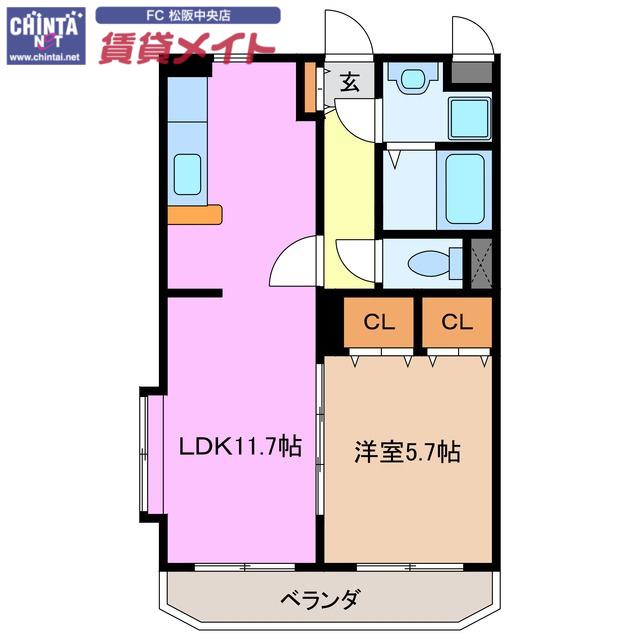 イル・コリーヌII(1LDK/1階)の間取り写真