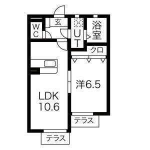 グランコートII(1LDK/1階)の間取り写真