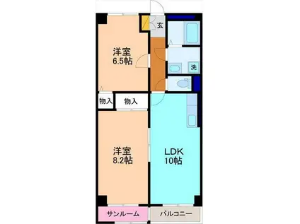 ツインボックス(2LDK/3階)の間取り写真