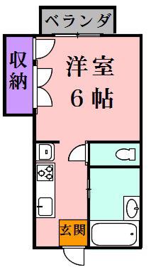 メゾンソレイユ(ワンルーム/2階)の間取り写真