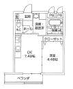 あさひレジデンス表町(1DK/1階)の間取り写真