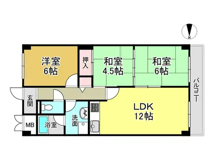 メゾン田井新町(3LDK/1階)の間取り写真