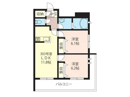 KS8181(2LDK/3階)の間取り写真