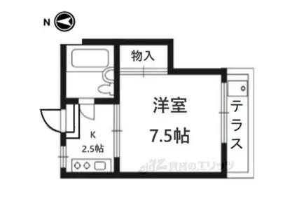 紫竹ドミール(1K/1階)の間取り写真