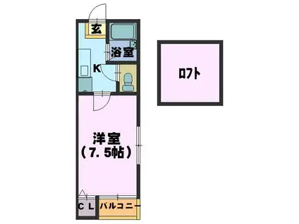 アミティエ本山(1K/1階)の間取り写真