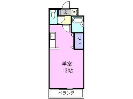 メゾン・サイプレス(ワンルーム/2階)の間取り写真