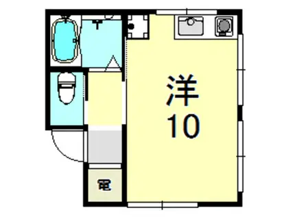 深田マンション(ワンルーム/2階)の間取り写真