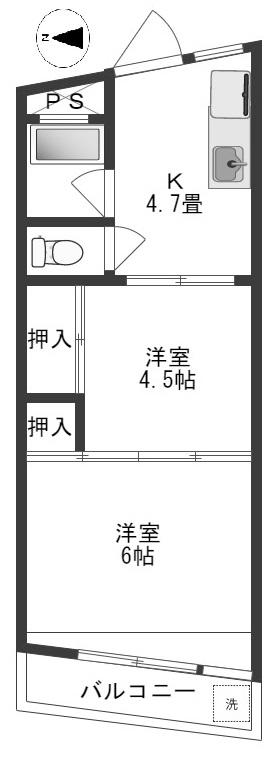 エクセル北千住(2K/2階)の間取り写真