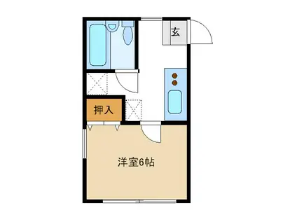 サンヴィレッジ稲毛(1K/1階)の間取り写真