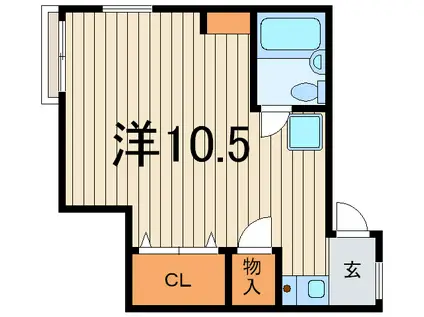 K-HOUSE(ワンルーム/2階)の間取り写真