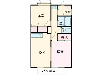 みなみハイツ(2DK/2階)の間取り写真