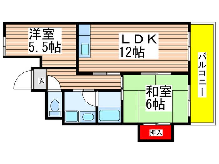 パークハウスYAGUMA(2LDK/7階)の間取り写真