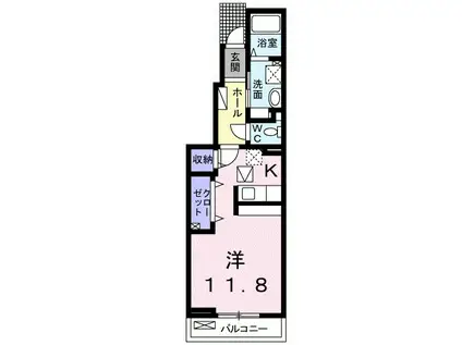 ガーデンハイツ大喜(ワンルーム/1階)の間取り写真