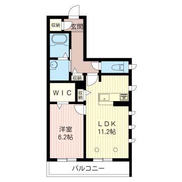 MASTLIFE鵜の木(1LDK/2階)の間取り写真