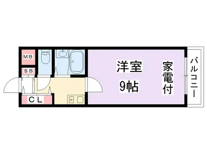 三和ハイツ(1K/6階)の間取り写真