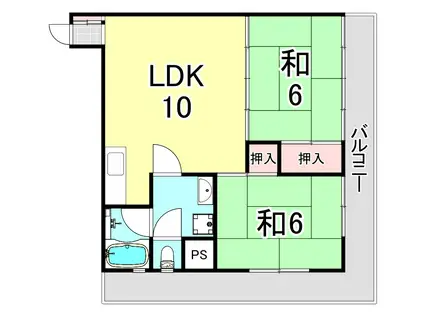 グランコート武庫之荘(2LDK/4階)の間取り写真