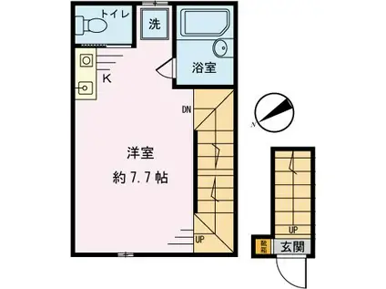 ＪＲ中央線 荻窪駅 徒歩6分 2階建 築8年(ワンルーム/2階)の間取り写真