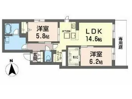 シャーメゾン パークイースト(2LDK/1階)の間取り写真