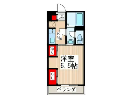 リブリ・南浦和(1K/2階)の間取り写真