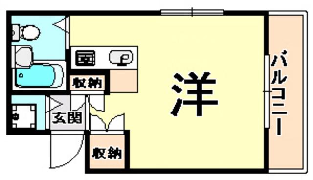 エンプレス武庫元町(ワンルーム/4階)の間取り写真