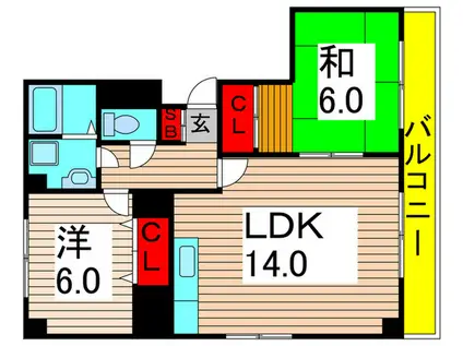 ハイネスアヤセⅡ(2LDK/4階)の間取り写真