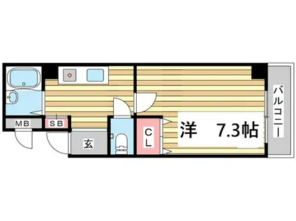 藤橋マンション1(ワンルーム/2階)の間取り写真