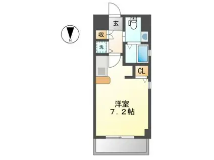 地下鉄桜通線 高岳駅 徒歩4分 10階建 築17年(1K/8階)の間取り写真