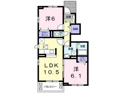 フリーデT・M(2LDK/1階)の間取り写真