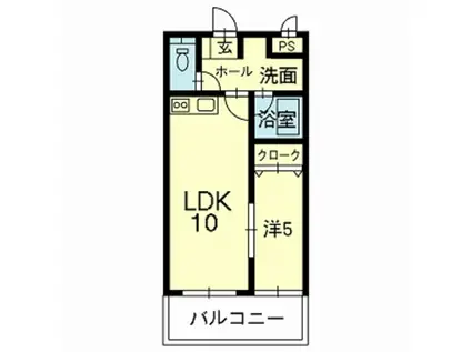 ライズ菊陽カワヅ(1LDK/2階)の間取り写真