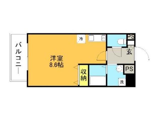 アリターレ薬院(ワンルーム/10階)の間取り写真
