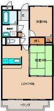 レジデンス内海(2LDK/2階)の間取り写真